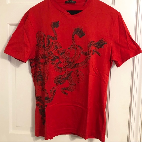 red versace shirt mens